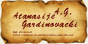 Atanasije Gardinovački vizit kartica